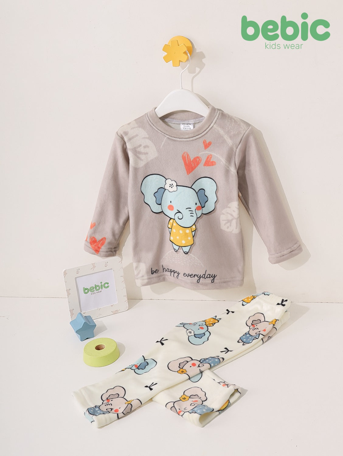 Happy Elephant Fleece Pajama Set
