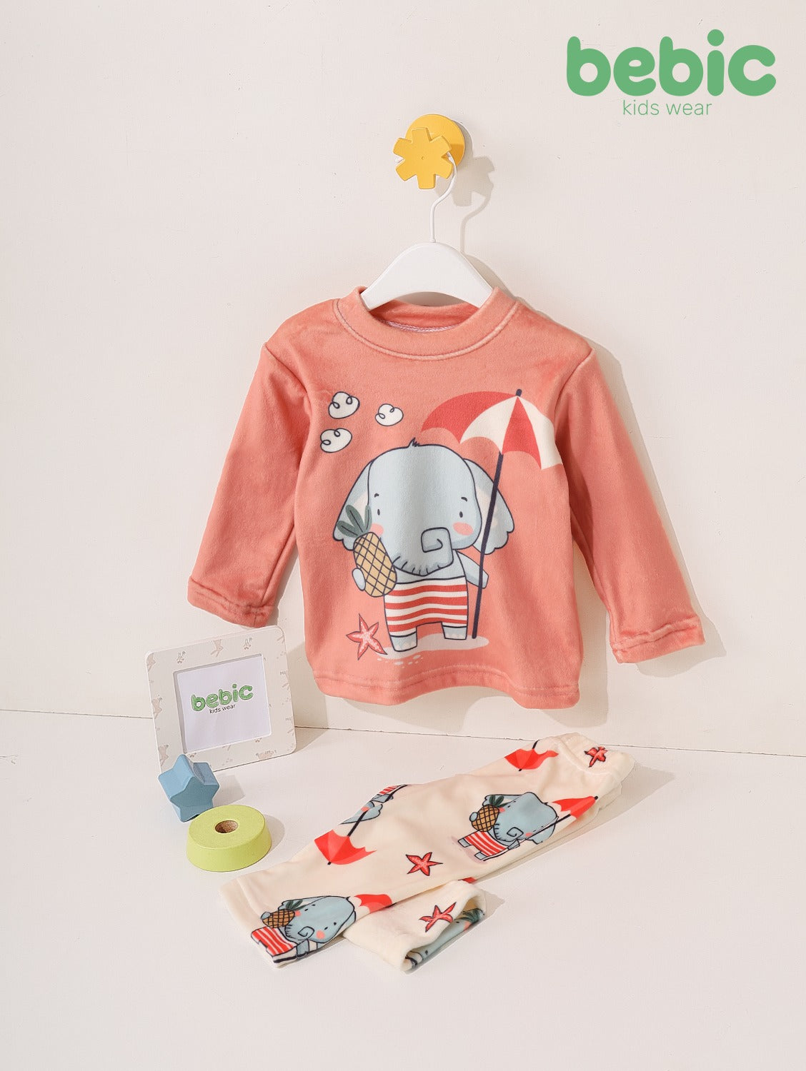 Beach Elephant Fleece Pajama Set