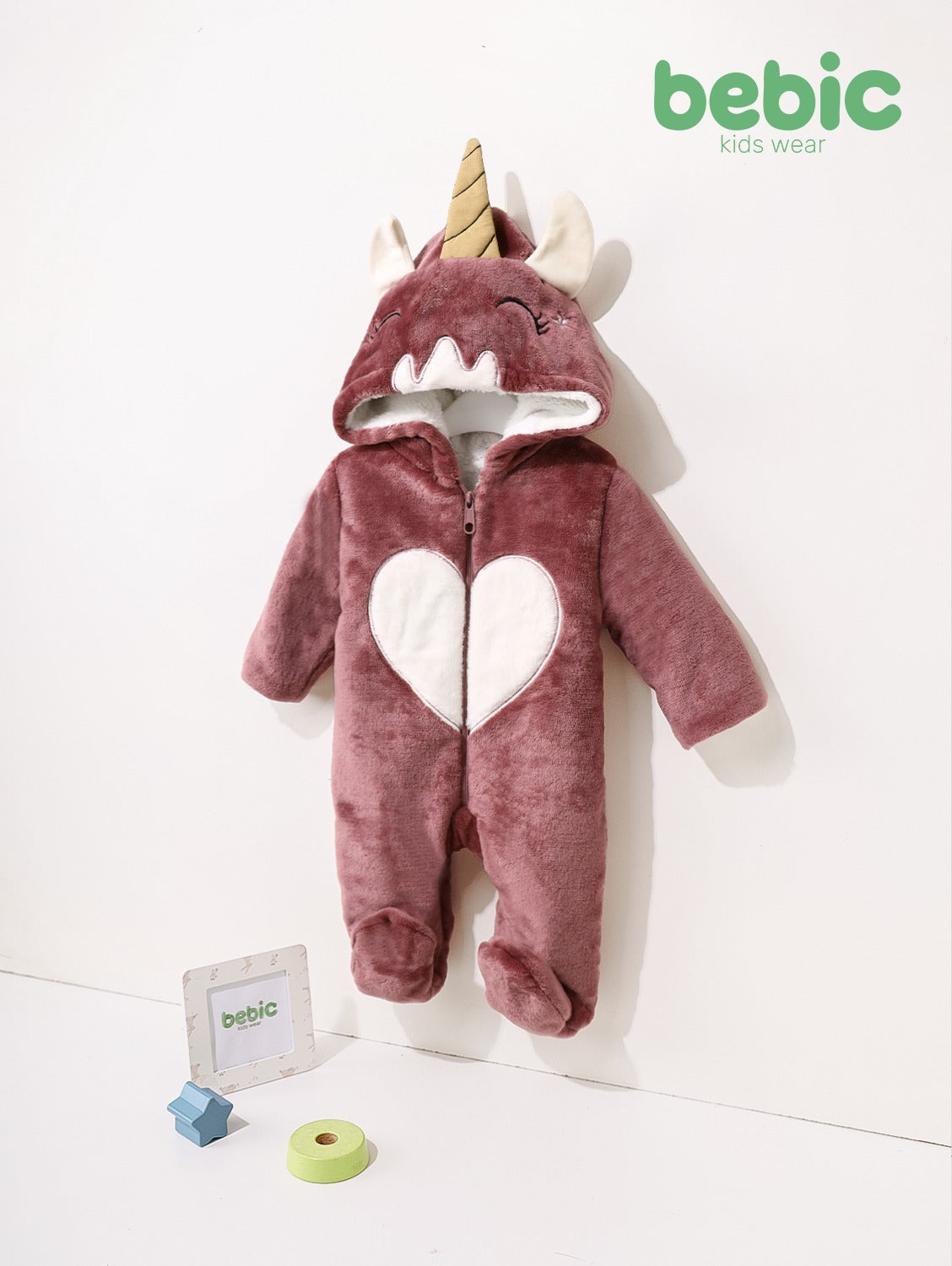 Pink Heart Unicorn Cozy Romper
