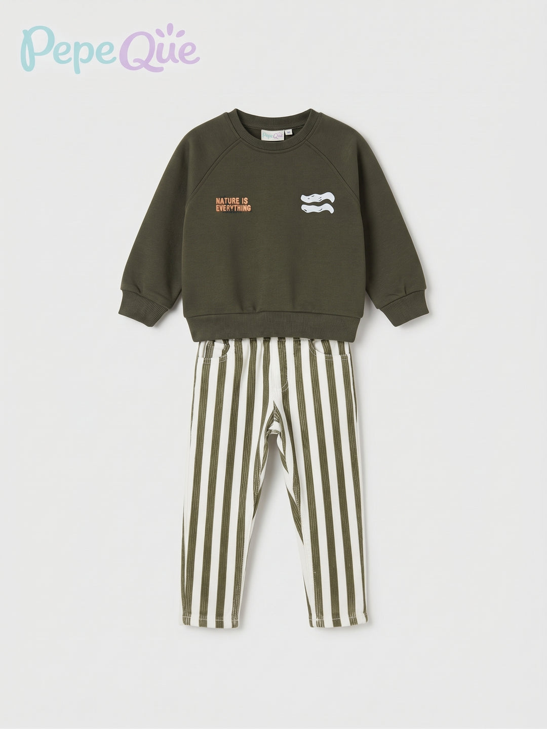Olive Nature Stripe Set