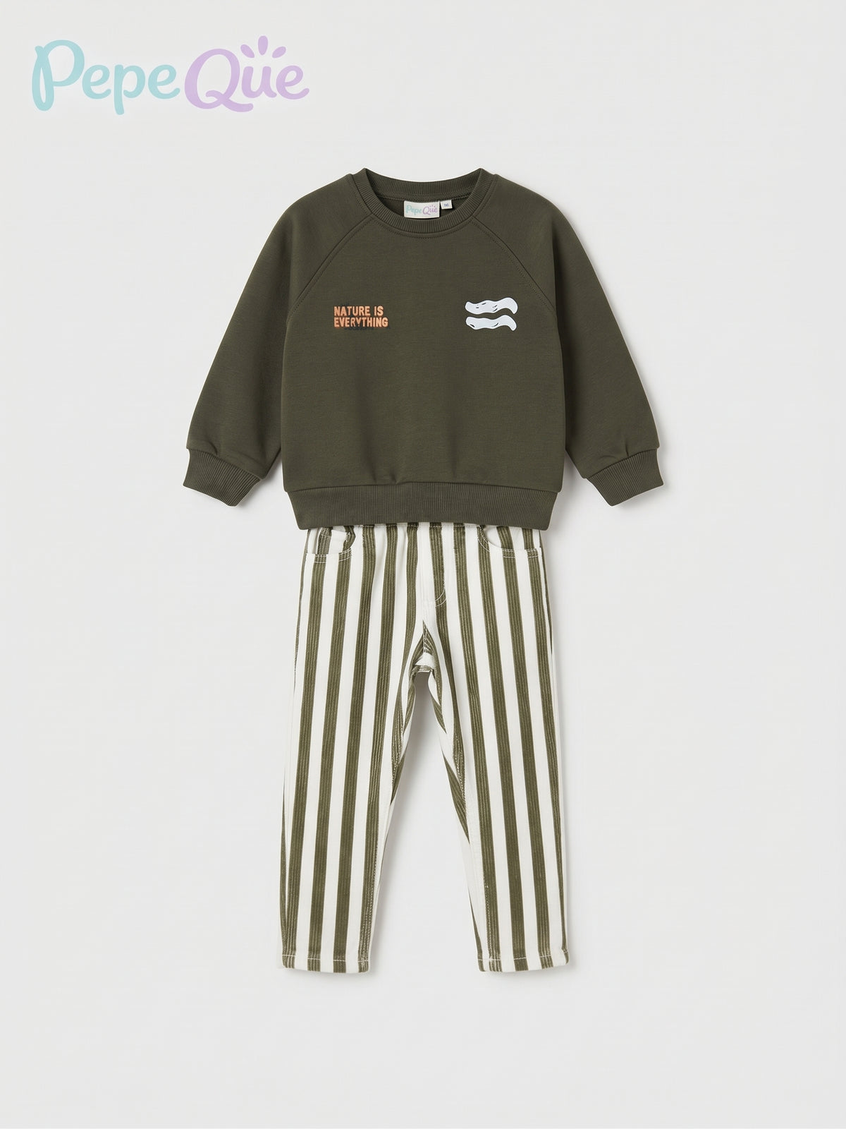 Olive Nature Stripe Set
